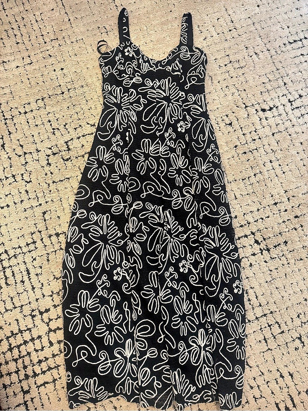 Antonio Melani Floral Maxi Dress in Black & White Size 10